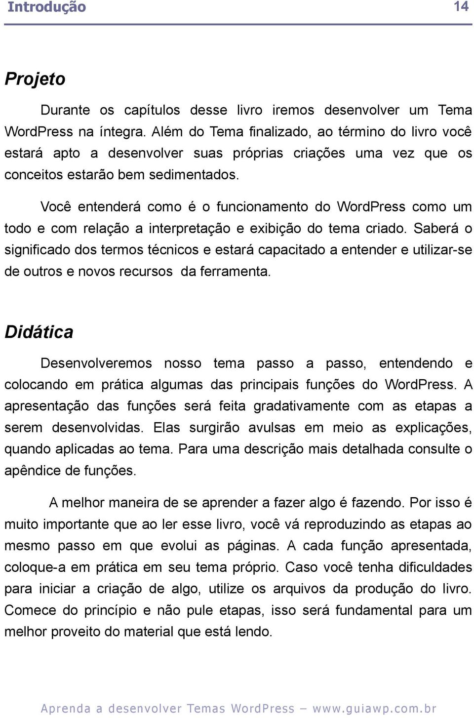 Você entenderá como é o funcionamento do WordPress como um todo e com relação a interpretação e exibição do tema criado.