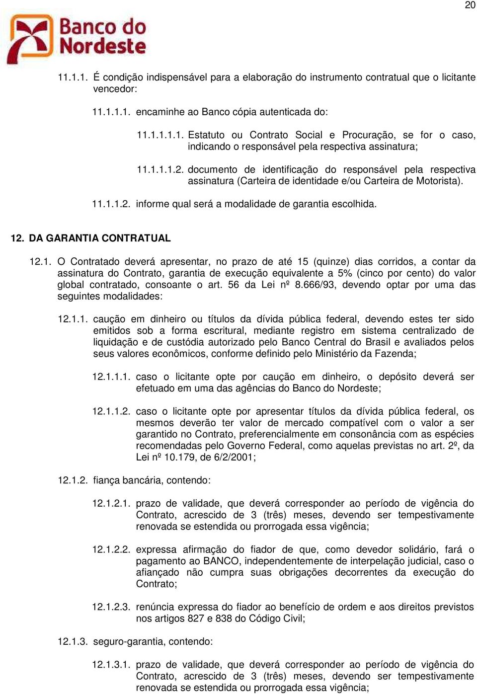 DA GARANTIA CONTRATUAL 12