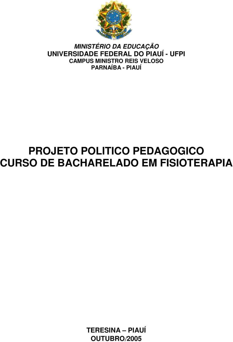 - PIAUÍ PROJETO POLITICO PEDAGOGICO CURSO DE