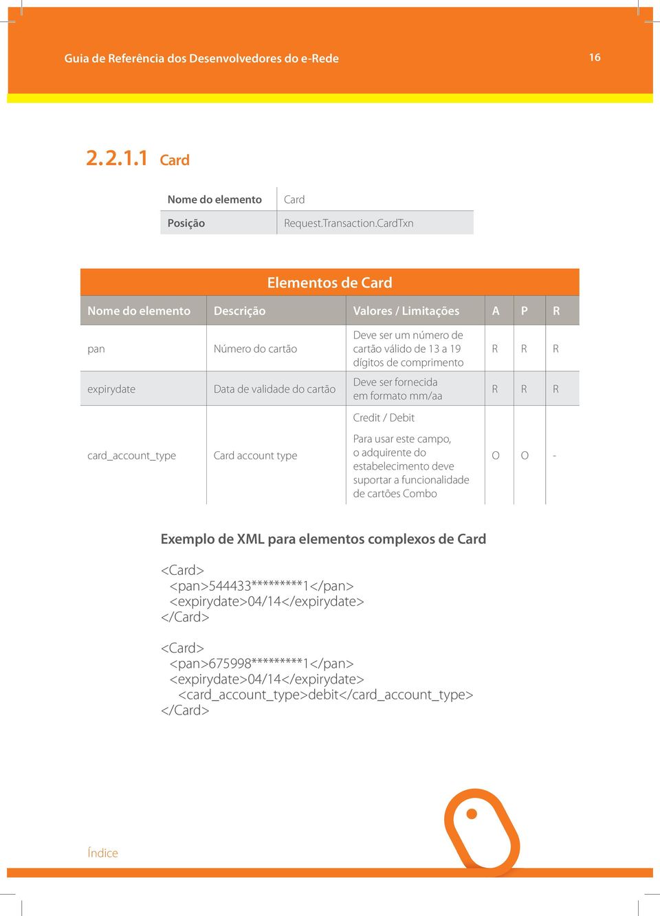 expirydate Data de validade do cartão Deve ser fornecida em formato mm/aa R R R Credit / Debit card_account_type Card account type Para usar este campo, o adquirente do