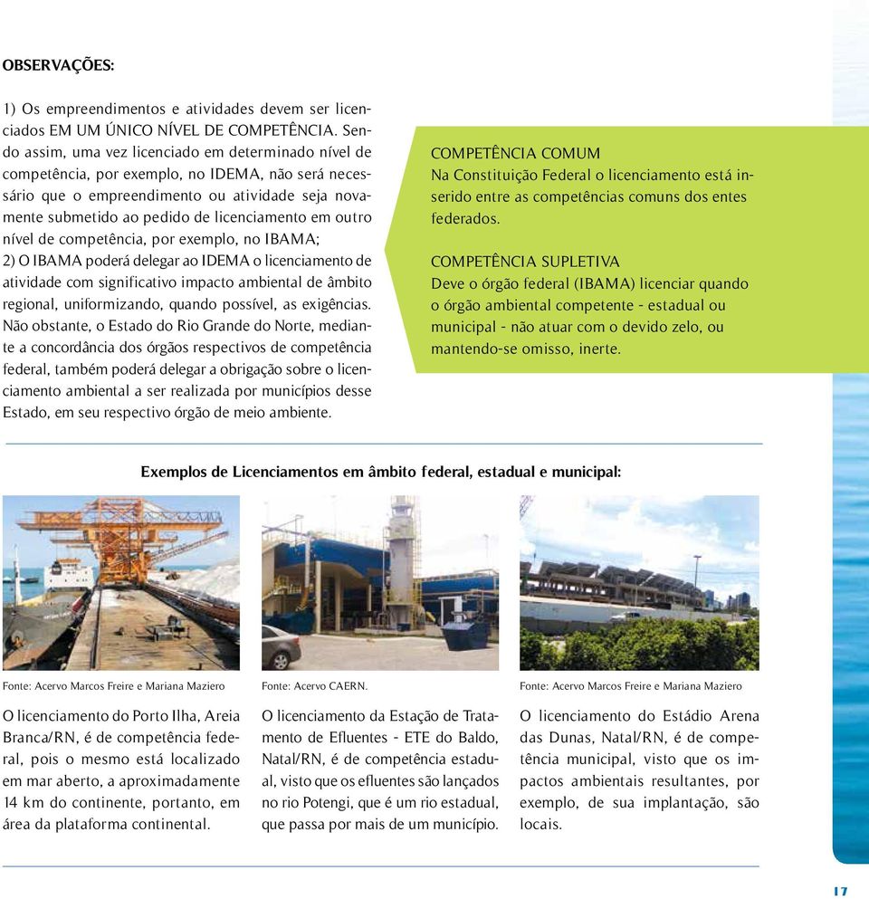 em outro nível de competência, por exemplo, no IBAMA; 2) O IBAMA poderá delegar ao IDEMA o licenciamento de atividade com significativo impacto ambiental de âmbito regional, uniformizando, quando