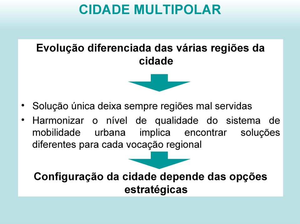 qualidade do sistema de mobilidade urbana implica encontrar soluções