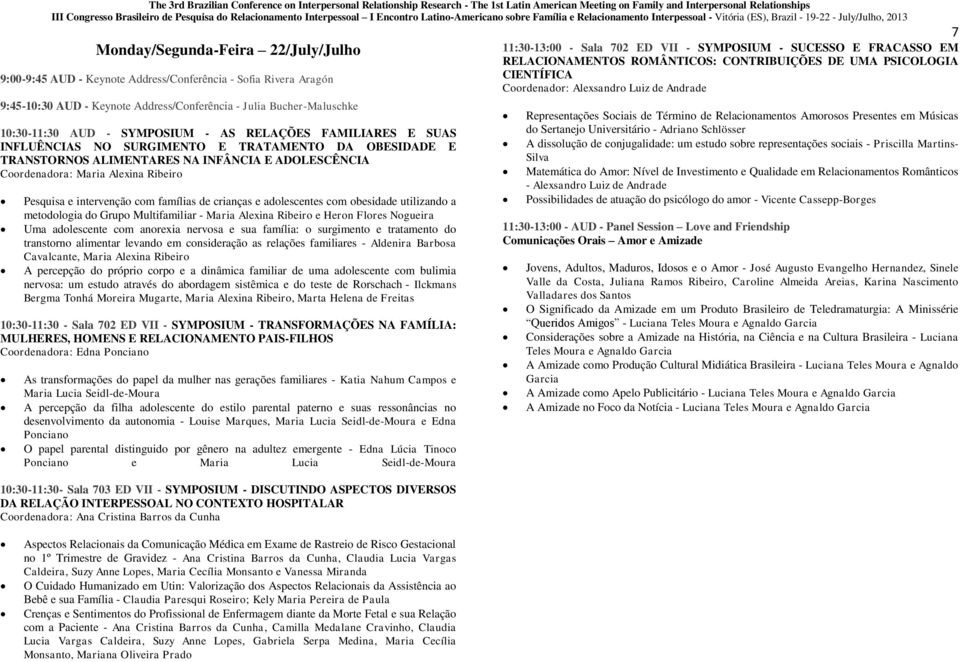 famílias de crianças e adolescentes com obesidade utilizando a metodologia do Grupo Multifamiliar - Maria Alexina Ribeiro e Heron Flores Nogueira Uma adolescente com anorexia nervosa e sua família: o