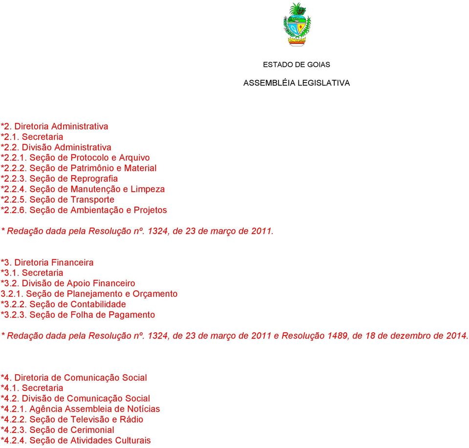 2. Divisão de Apoio Financeiro 3.2.1. Seção de Planejamento e Orçamento *3.2.2. Seção de Contabilidade *3.2.3. Seção de Folha de Pagamento * Redação dada pela Resolução nº.