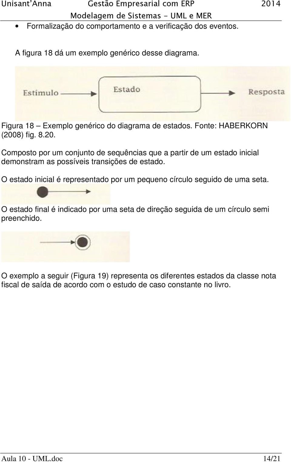 O estado inicial é representado por um pequeno círculo seguido de uma seta.