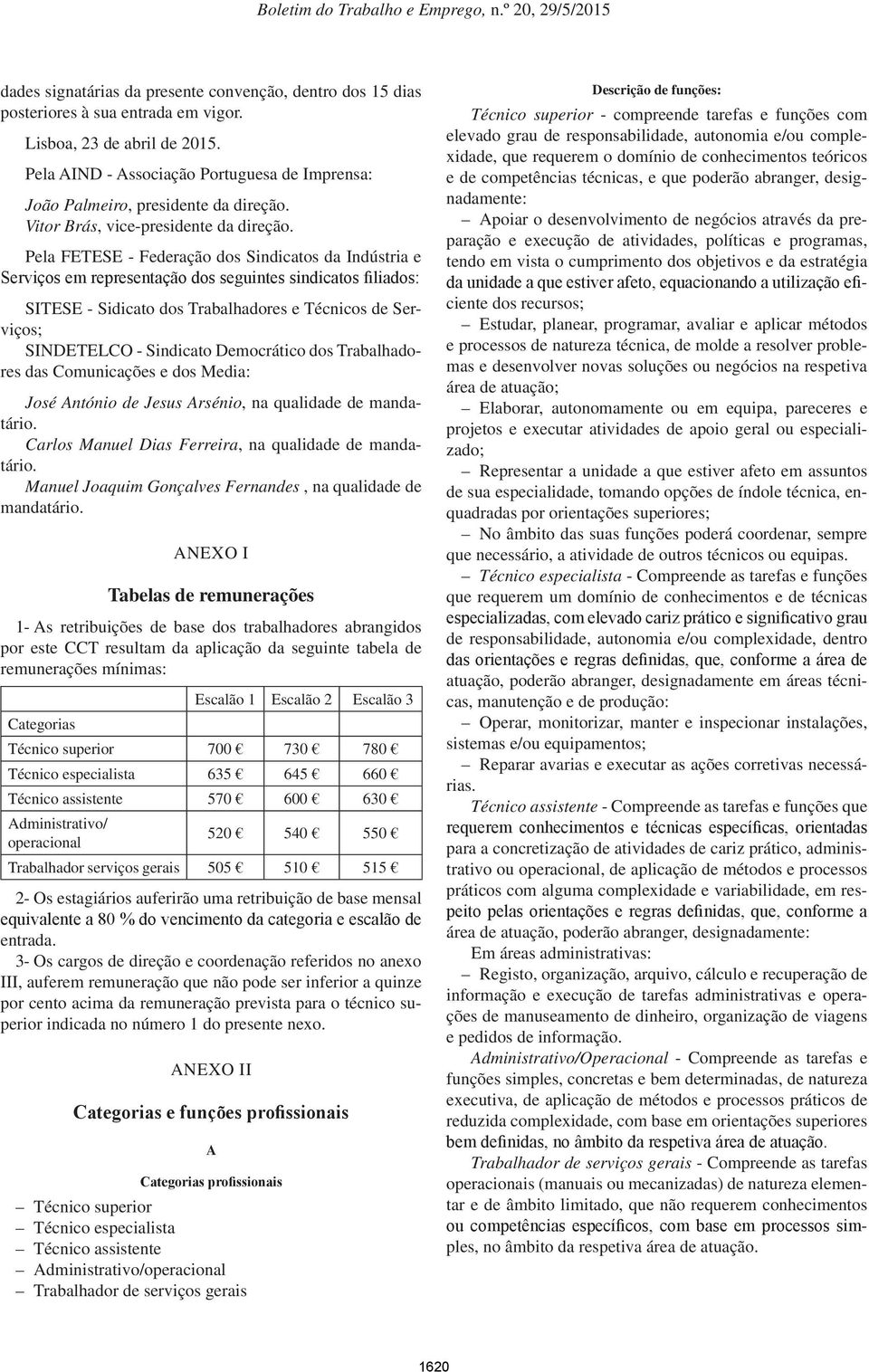 Pela FETESE - Federação dos Sindicatos da Indústria e Serviços em representação dos seguintes sindicatos filiados: SITESE - Sidicato dos Trabalhadores e Técnicos de Serviços; SINDETELCO - Sindicato