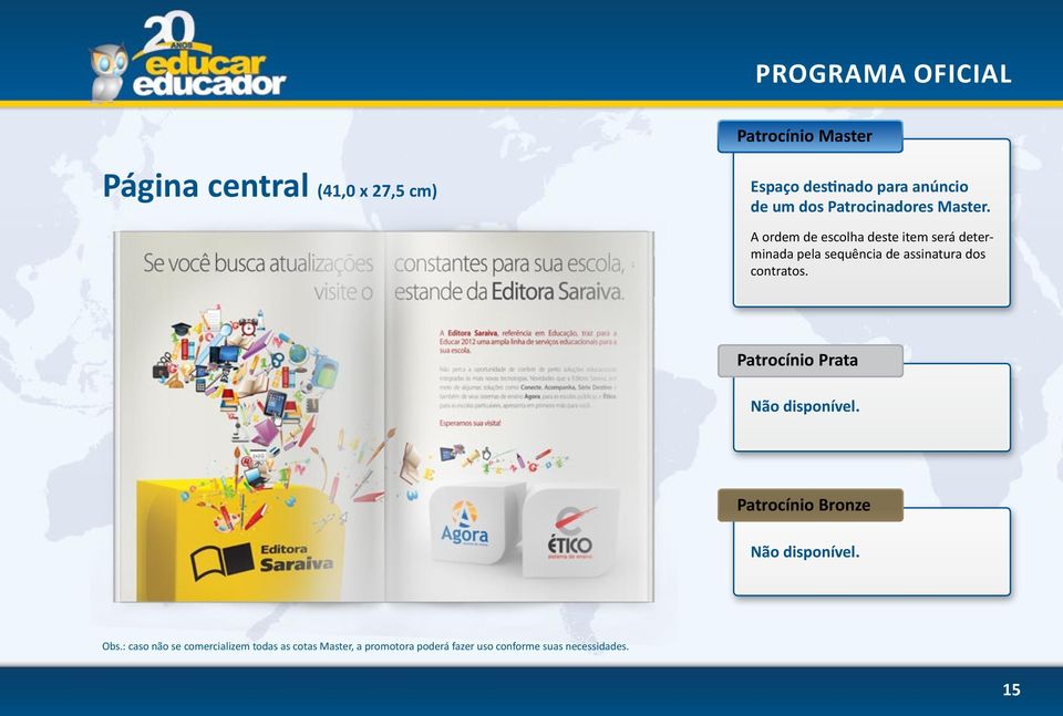 A ordem de escolha deste item será determinada pela sequência de assinatura dos