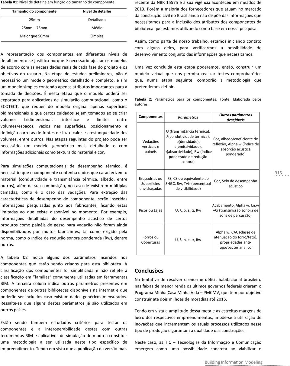 Na etapa de estudos preliminares, não é necessário um modelo geométrico detalhado e completo, e sim um modelo simples contendo apenas atributos importantes para a tomada de decisões.