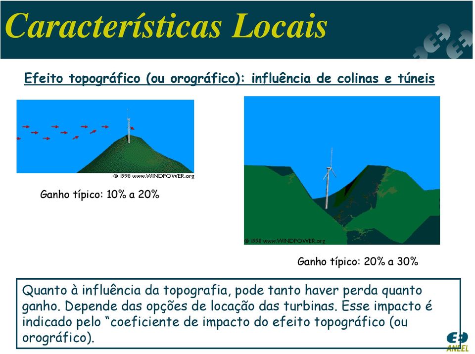 topografia, pode tanto haver perda quanto ganho.