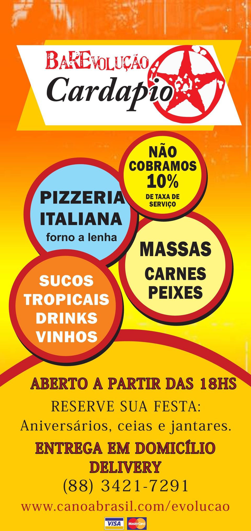 ABERTO A PARTIR DAS 18HS RESERVE SUA FESTA: Aniversários, ceias e