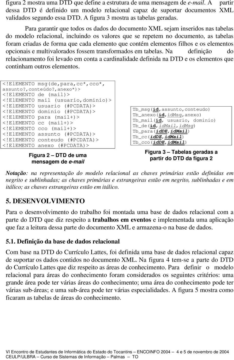 Para garantir que todos os dados do documento XML sejam inseridos nas tabelas do modelo relacional, incluindo os valores que se repetem no documento, as tabelas foram criadas de forma que cada