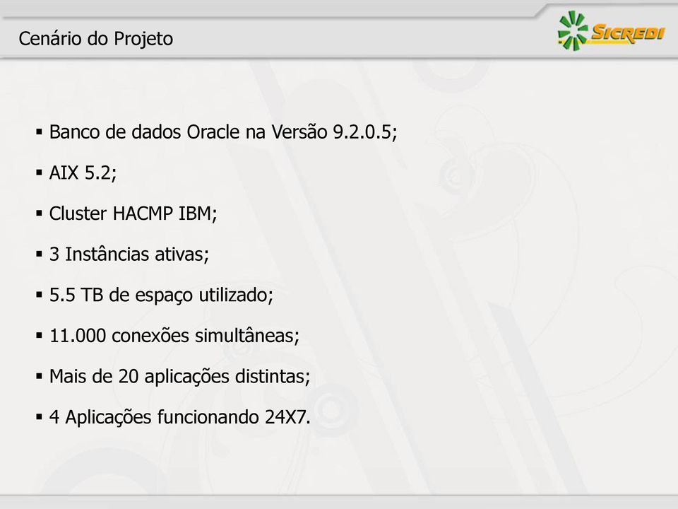 5 TB de espaço utilizado; 11.