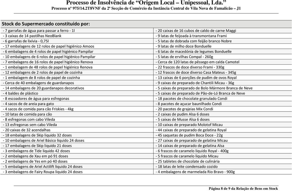 legumes Bonduelle 10 embalagens de 6 rolos de papel higiénico Pampilar 5 latas de ervilhas Compal 260g 7 embalagens de 16 rolos de papel higiénico Renova Cerca de 120 latas de pêssego em calda