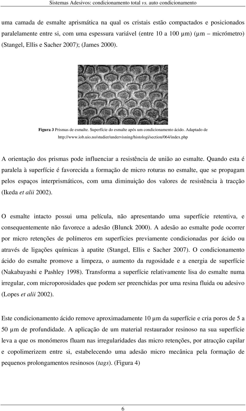 php A orientação dos prismas pode influenciar a resistência de união ao esmalte.