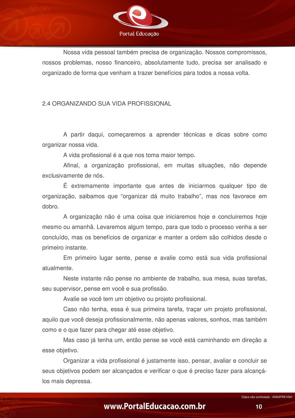 4 ORGANIZANDO SUA VIDA PROFISSIONAL A partir daqui, começaremos a aprender técnicas e dicas sobre como organizar nossa vida. A vida profissional é a que nos toma maior tempo.