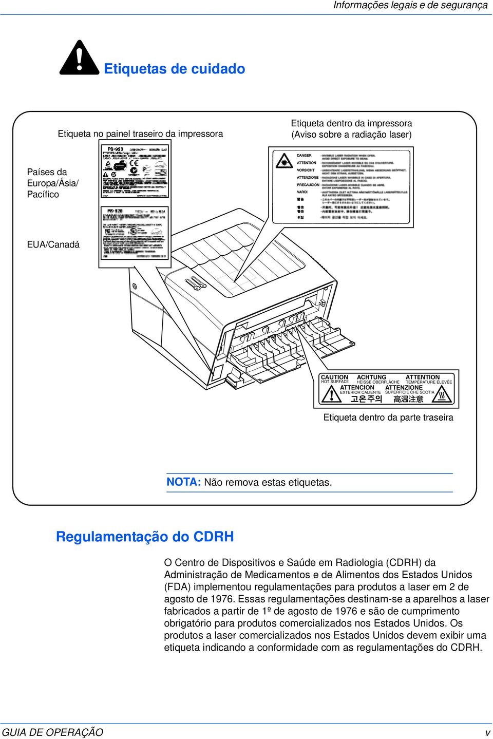 Regulamentação do CDRH O Centro de Dispositivos e Saúde em Radiologia (CDRH) da Administração de Medicamentos e de Alimentos dos Estados Unidos (FDA) implementou regulamentações para produtos a laser