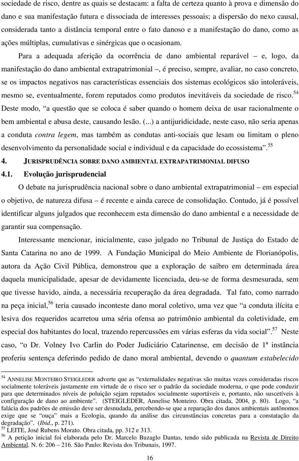 Para a adequada aferição da ocorrência de dano ambiental reparável e, logo, da manifestação do dano ambiental extrapatrimonial, é preciso, sempre, avaliar, no caso concreto, se os impactos negativos