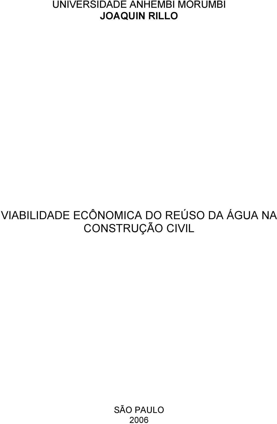 ECÔNOMICA DO REÚSO DA ÁGUA