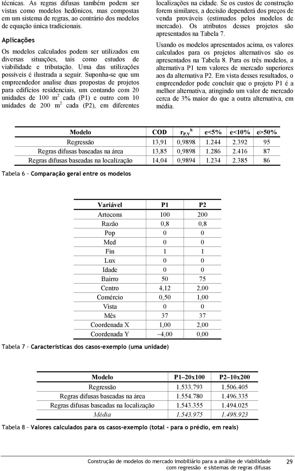 Suponha-se que um empreendedor analise duas propostas de projetos para edifícios residenciais, um contando com 20 unidades de 100 m 2 cada (P1) e outro com 10 unidades de 200 m 2 cada (P2), em