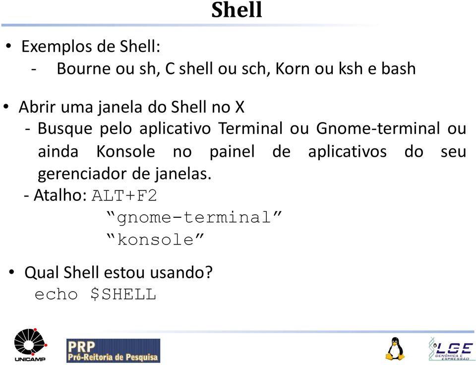 Gnome-terminal ou ainda Konsole no painel de aplicativos do seu gerenciador
