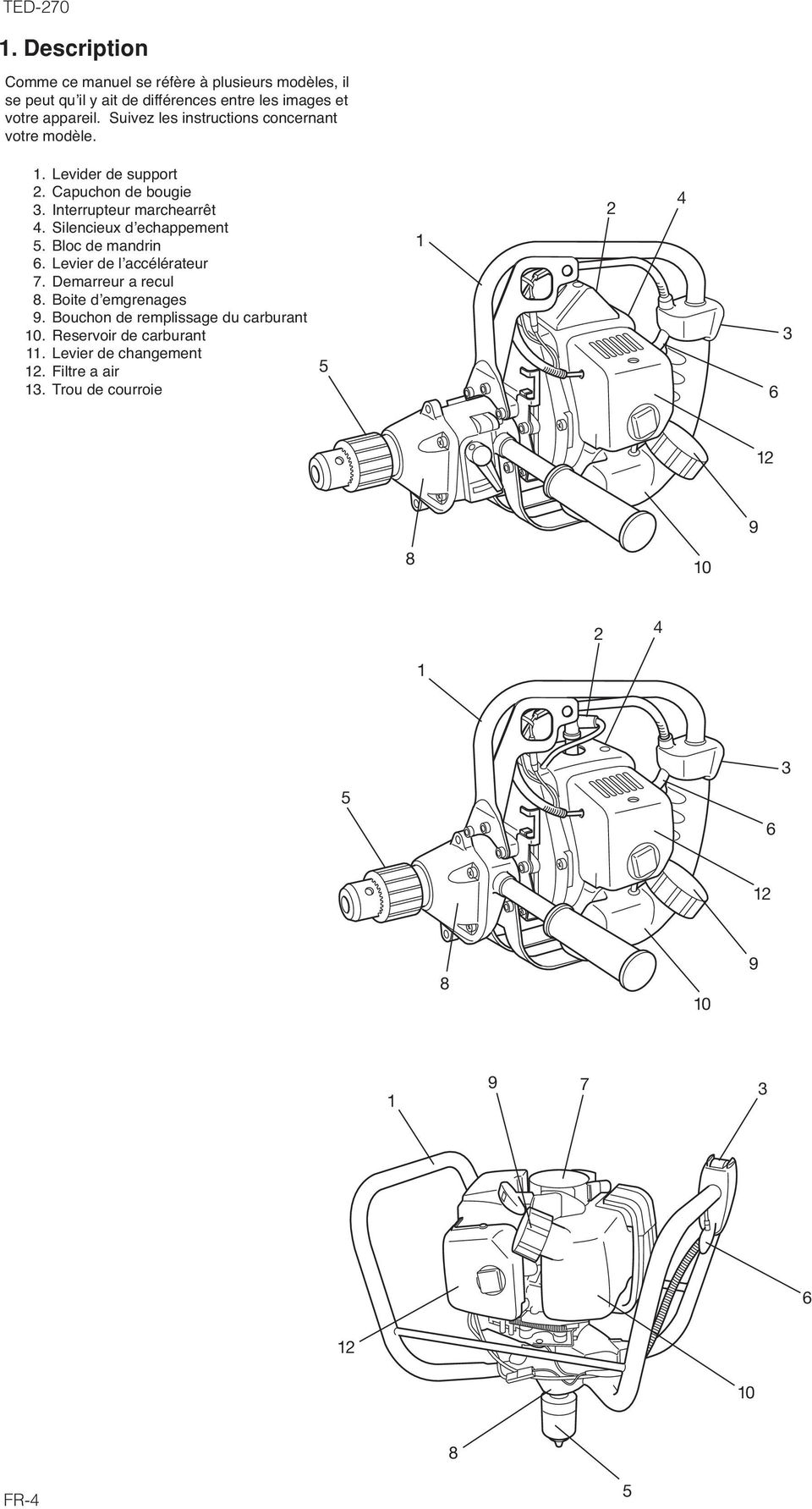 appareil. Suivez les instructions concernant votre modèle. 1. Levider de support 2. Capuchon de bougie 3.