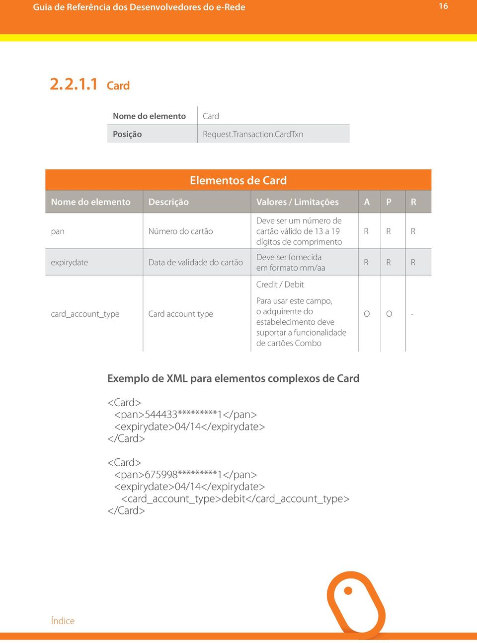 expirydate Data de validade do cartão Deve ser fornecida em formato mm/aa R R R Credit / Debit card_account_type Card account type Para usar este campo, o adquirente do