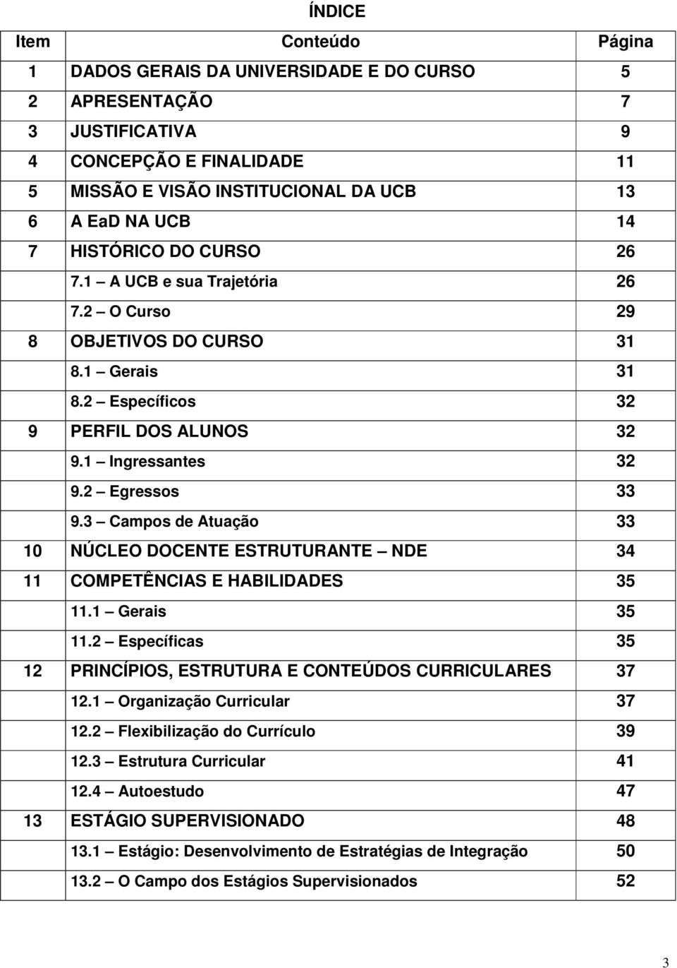 3 Campos de Atuação 33 10 NÚCLEO DOCENTE ESTRUTURANTE NDE 34 11 COMPETÊNCIAS E HABILIDADES 35 11.1 Gerais 35 11.2 Específicas 35 12 PRINCÍPIOS, ESTRUTURA E CONTEÚDOS CURRICULARES 37 12.