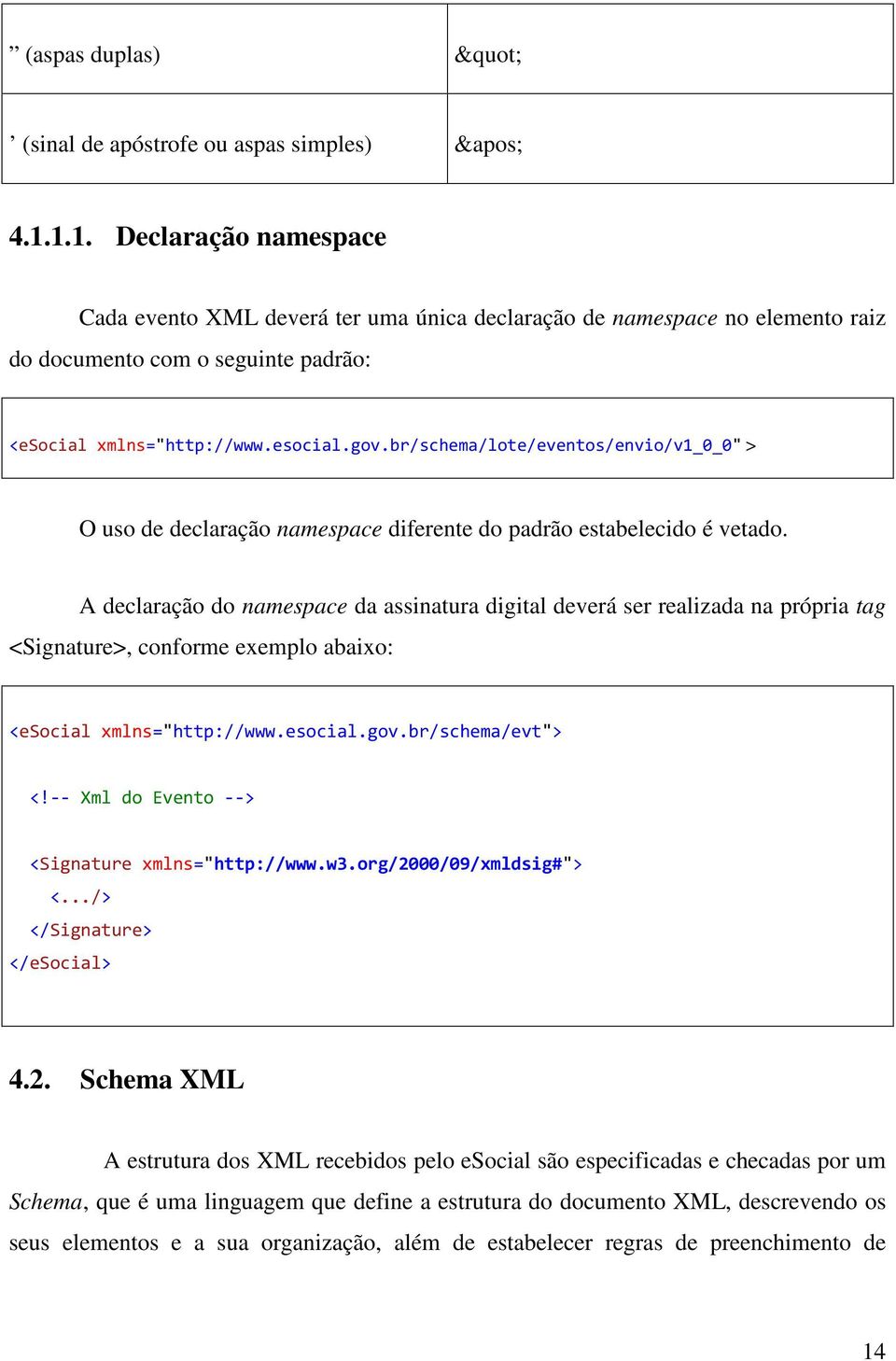 br/schema/lote/eventos/envio/v1_0_0" > O uso de declaração namespace diferente do padrão estabelecido é vetado.