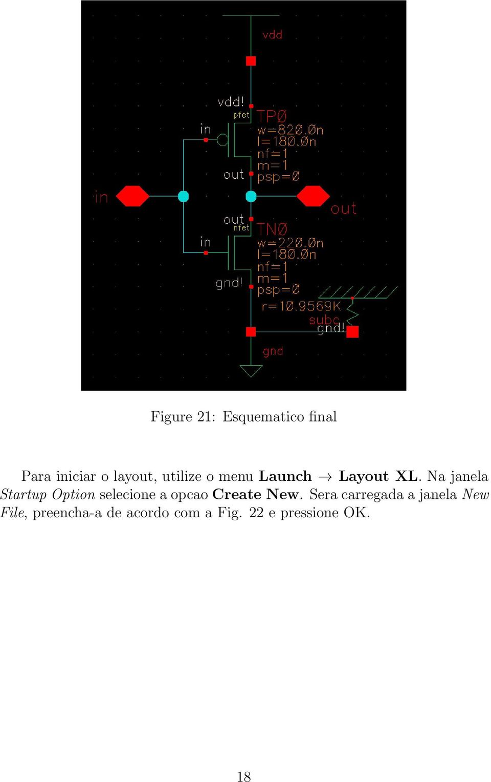 Na janela Startup Option selecione a opcao Create New.