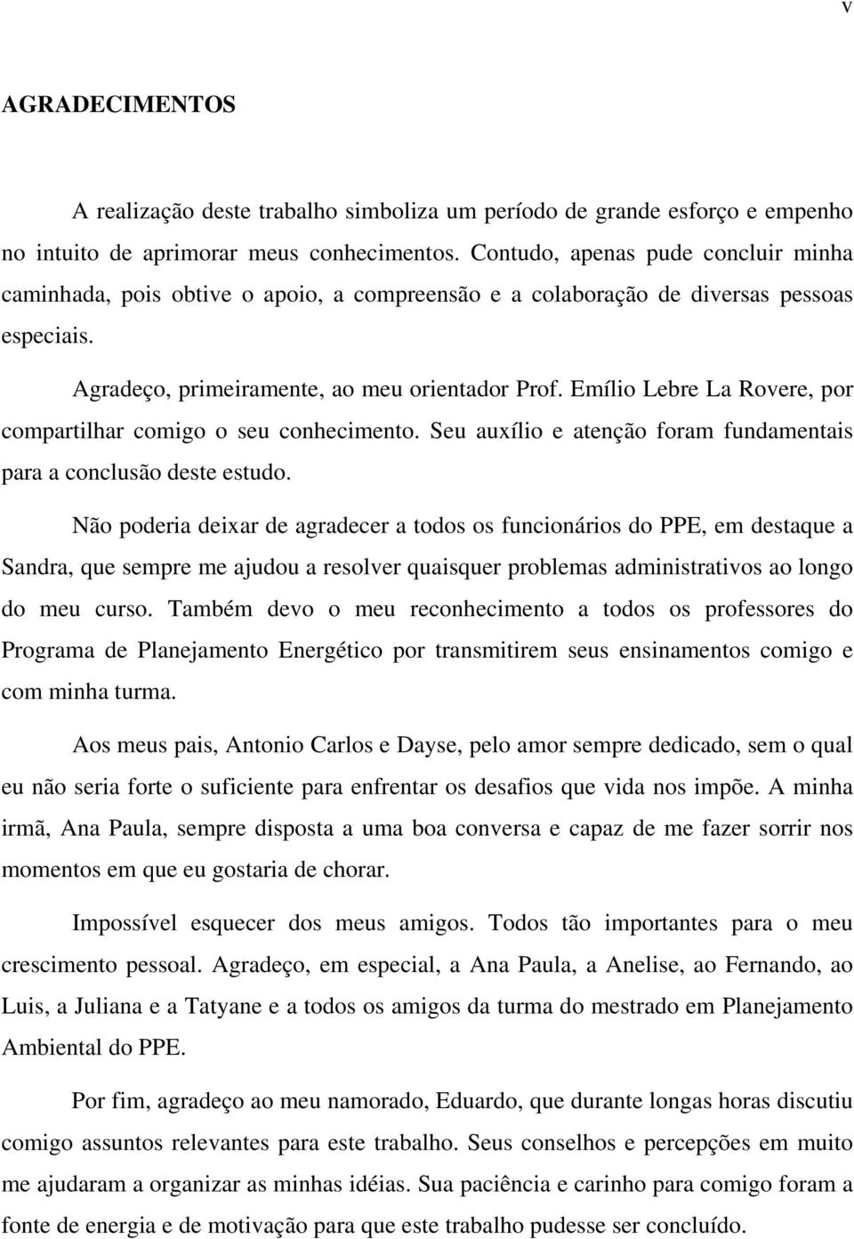 Emílio Lebre La Rovere, por compartilhar comigo o seu conhecimento. Seu auxílio e atenção foram fundamentais para a conclusão deste estudo.