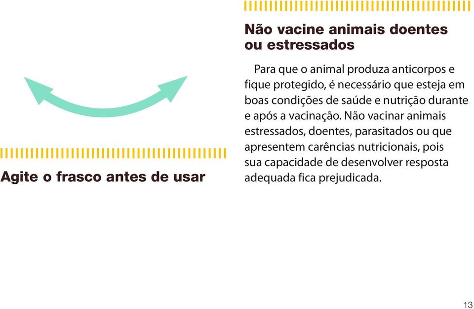 durante e após a vacinação.