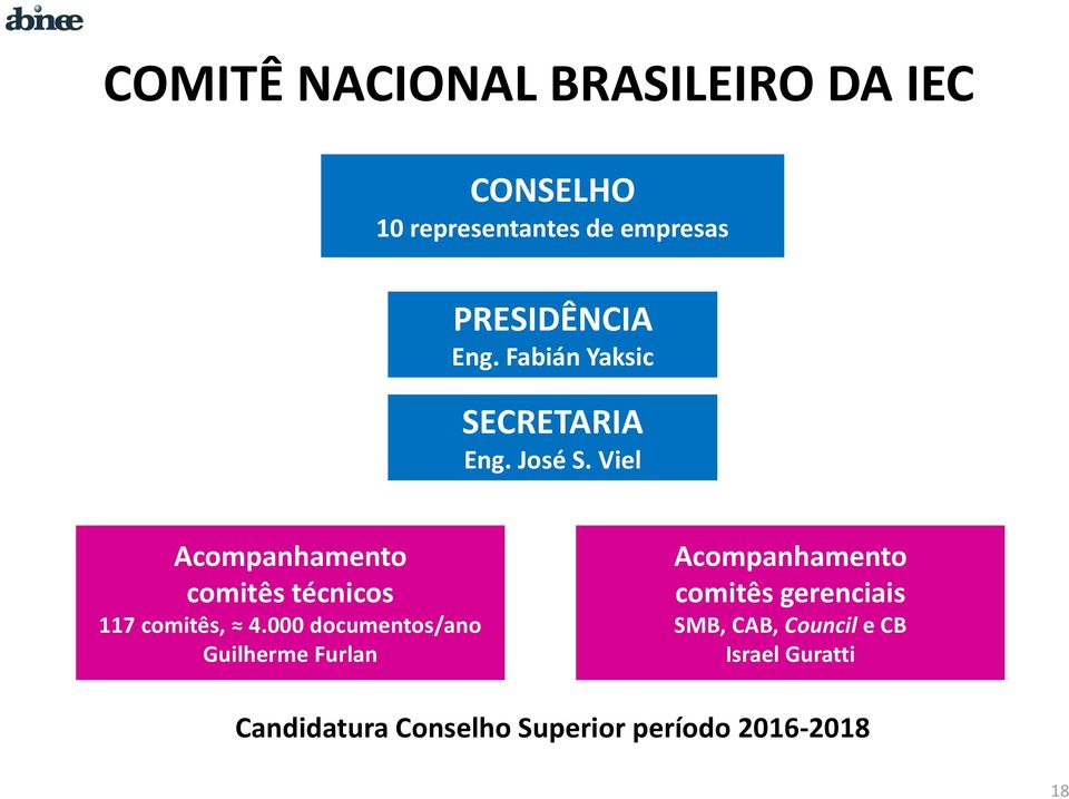 Viel Acompanhamento comitês técnicos 117 comitês, 4.