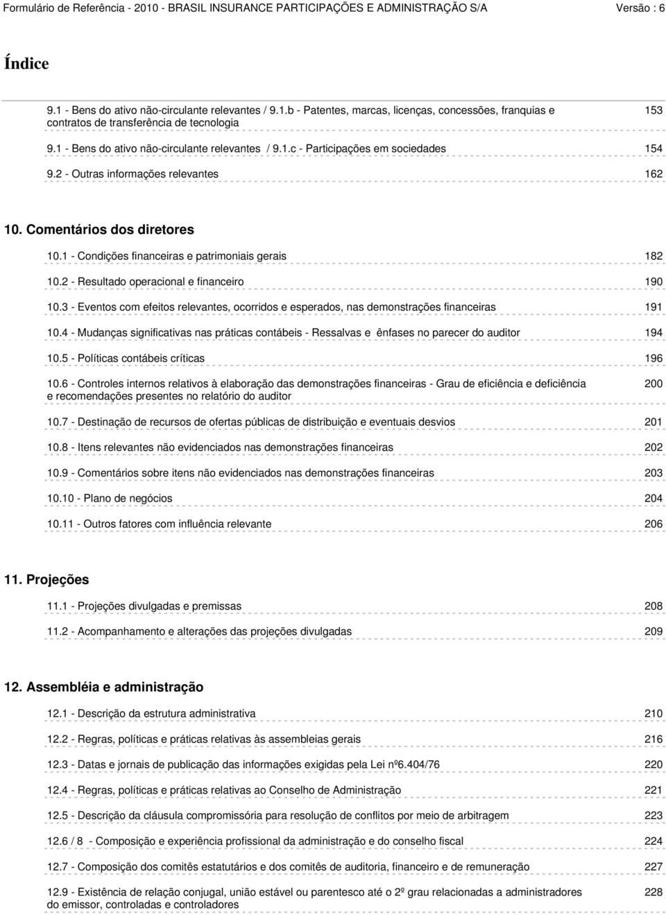 1 - Condições financeiras e patrimoniais gerais 182 10.2 - Resultado operacional e financeiro 190 10.3 - Eventos com efeitos relevantes, ocorridos e esperados, nas demonstrações financeiras 191 10.