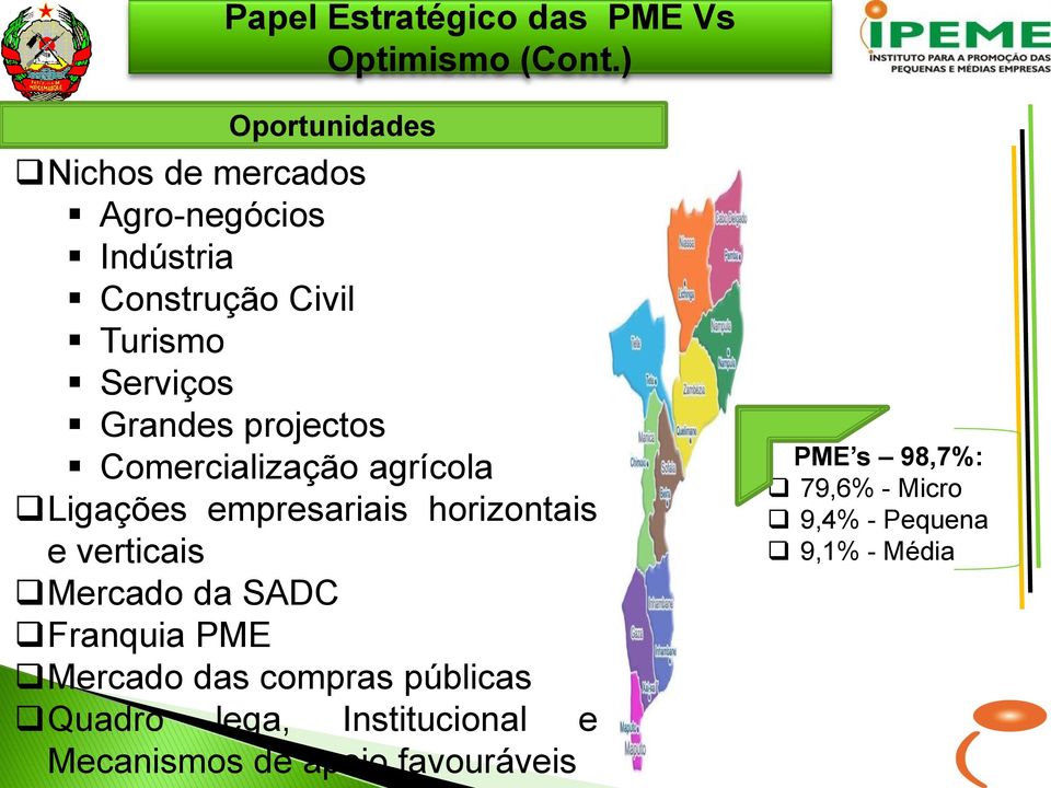 Grandes projectos Comercialização agrícola Ligações empresariais horizontais e verticais Mercado