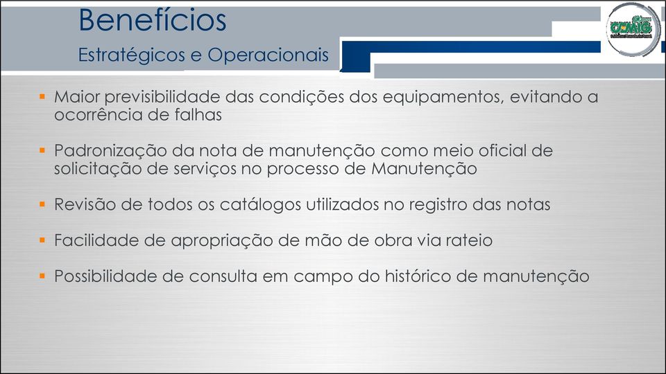 serviços no processo de Manutenção Revisão de todos os catálogos utilizados no registro das notas