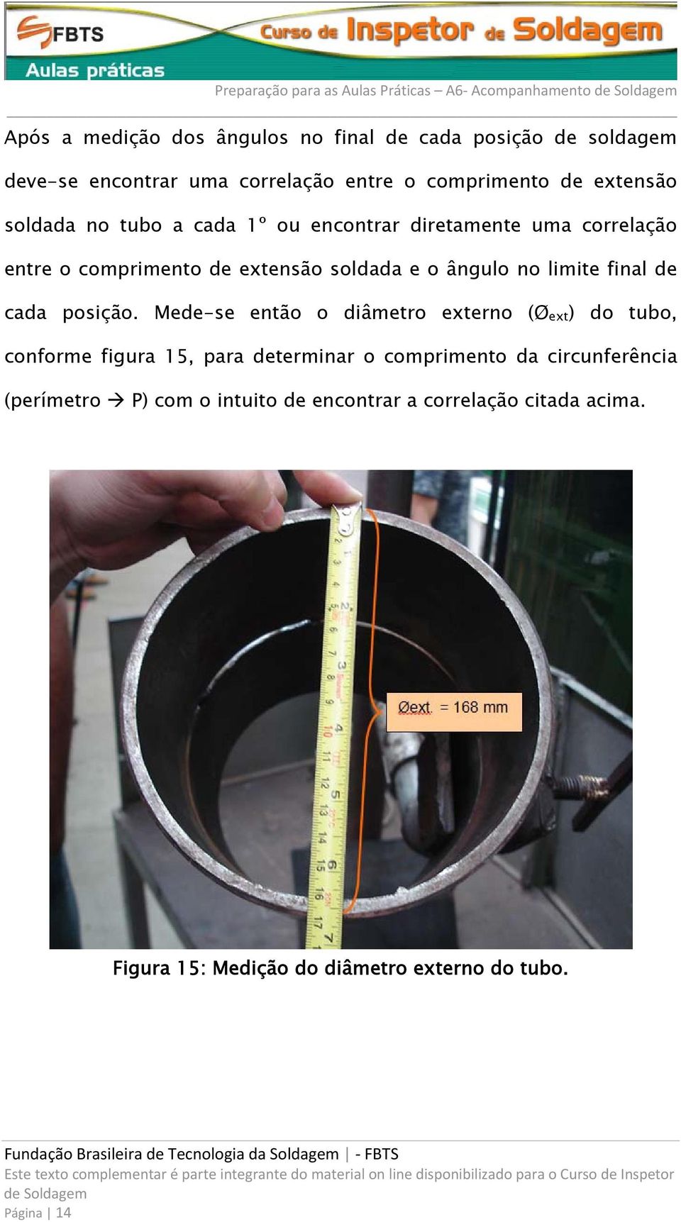 soldada e o ângulo no limite final de cada posição.