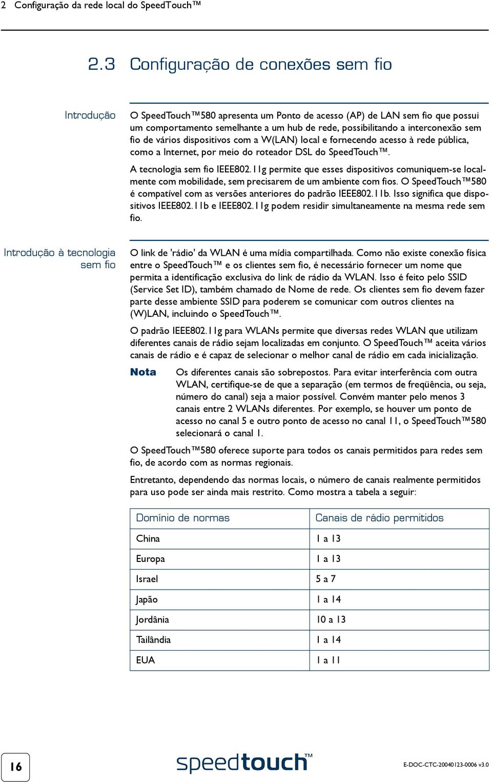 sem fio de vários dispositivos com a W(LAN) local e fornecendo acesso à rede pública, como a Internet, por meio do roteador DSL do SpeedTouch. A tecnologia sem fio IEEE802.