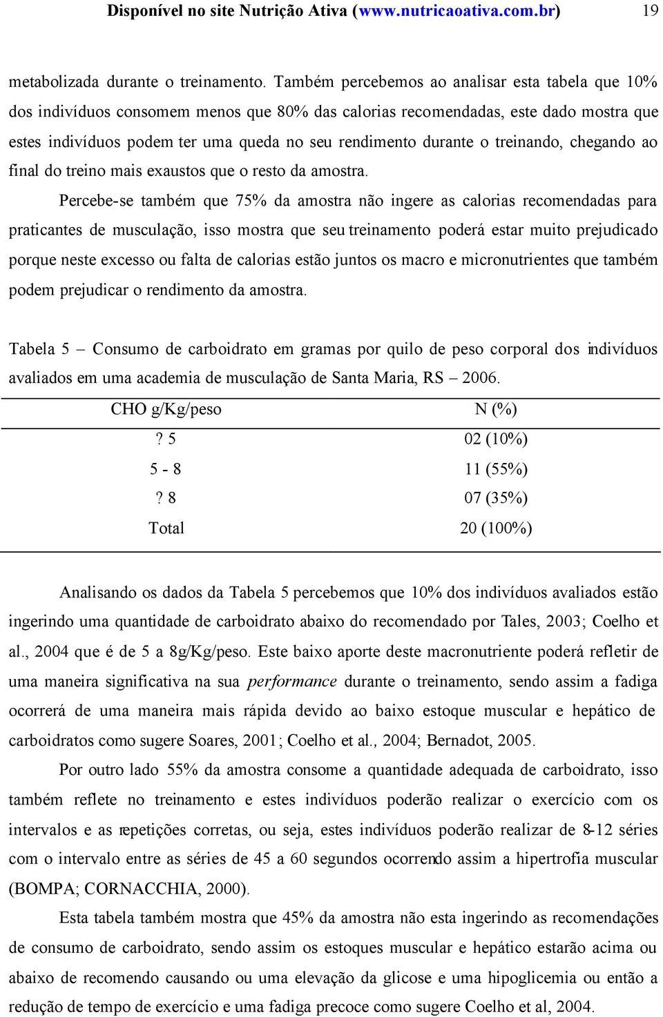 o treinando, chegando ao final do treino mais exaustos que o resto da amostra.