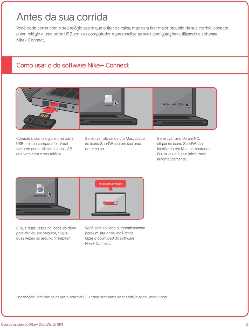 Você também pode utilizar o cabo USB que vem com o seu relógio. Se estiver utilizando um Mac, clique no ícone SportWatch em sua área de trabalho.