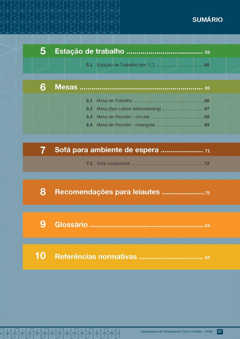 .. 68 Mesa de Reunião - retangular... 69 7 Sofá para ambiente de espera... 71 7.1 Sofá componível.