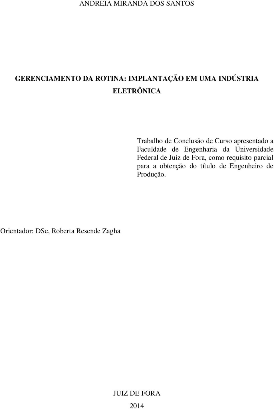 Universidade Federal de Juiz de Fora, como requisito parcial para a obtenção do