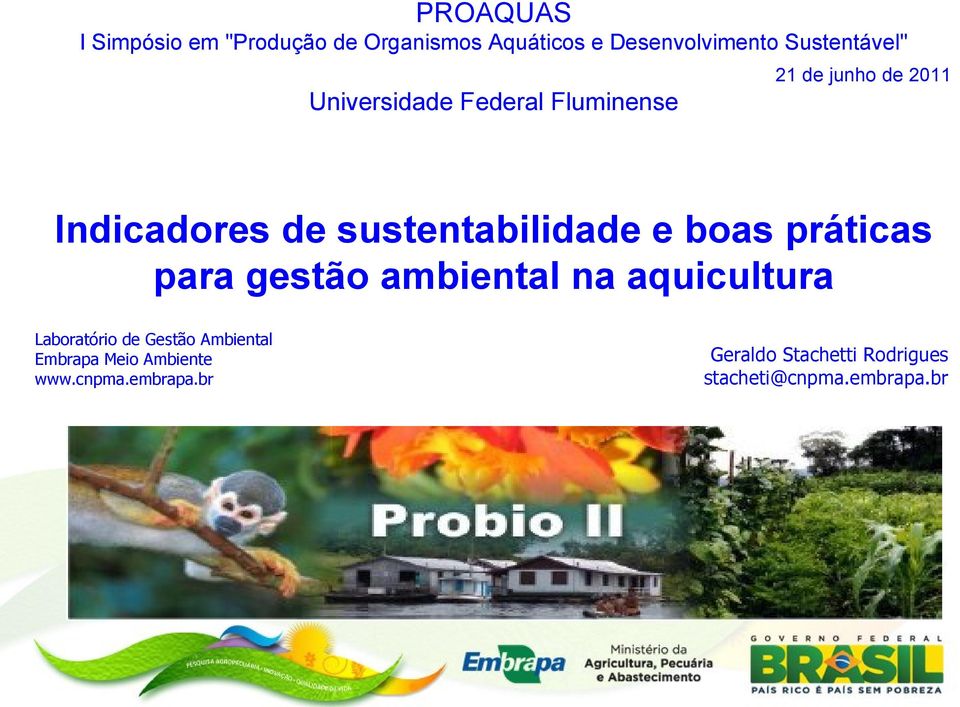 boas práticas para gestão ambiental na aquicultura Laboratório de Gestão Ambiental