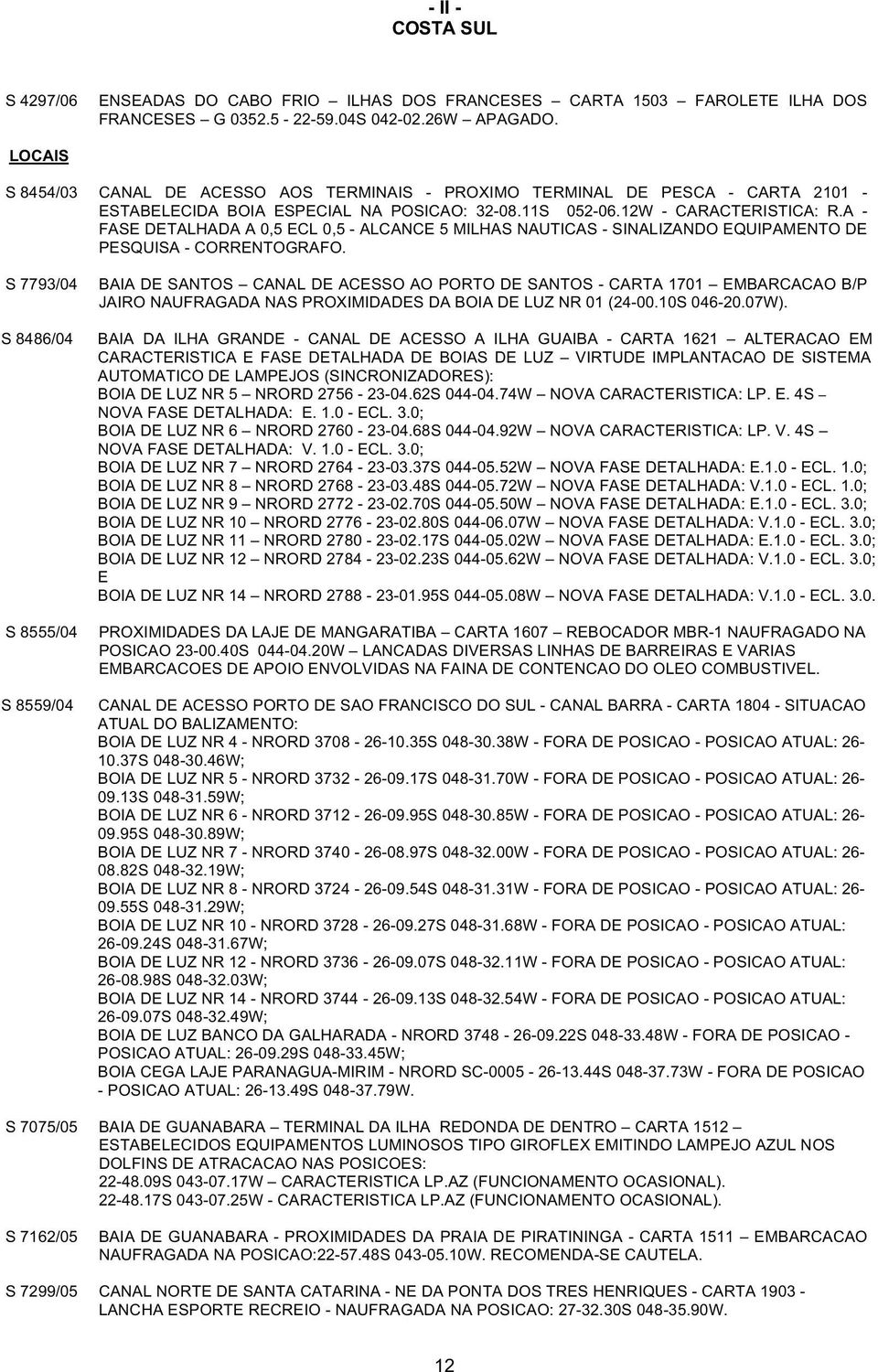 A - FASE DETALHADA A 0,5 ECL 0,5 - ALCANCE 5 MILHAS NAUTICAS - SINALIZANDO EQUIPAMENTO DE PESQUISA - CORRENTOGRAFO.