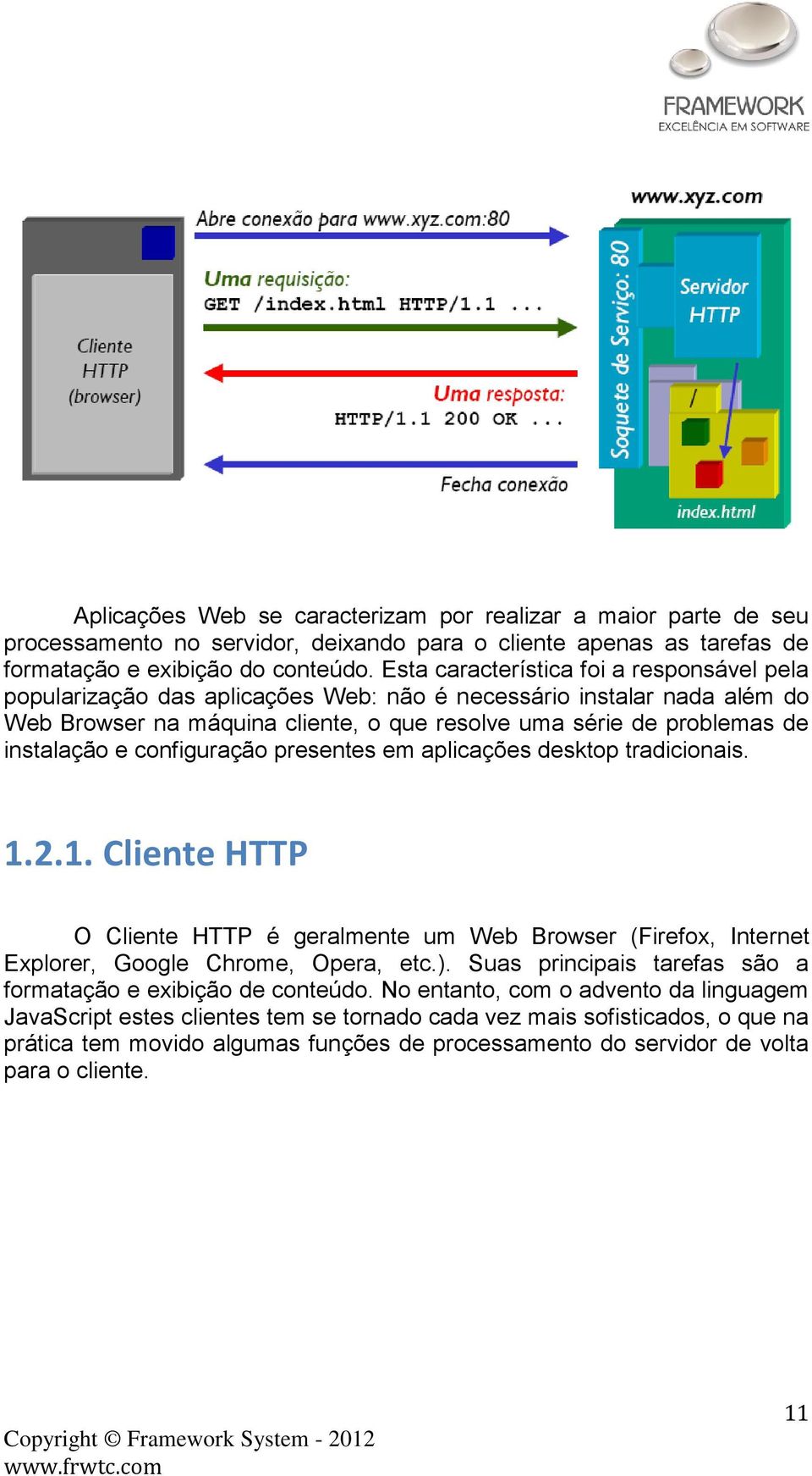 e configuração presentes em aplicações desktop tradicionais. 1.2.1. Cliente HTTP O Cliente HTTP é geralmente um Web Browser (Firefox, Internet Explorer, Google Chrome, Opera, etc.).