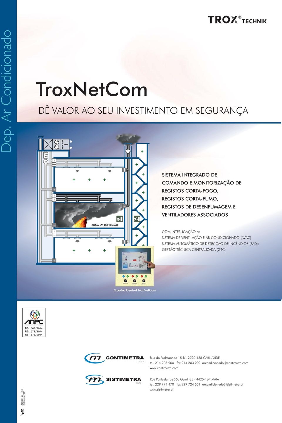 (GTC) Quadro Central TroxNetCom RE-1569/2014 RE-1572/2014 RE-1575/2014 CONTIMETRA Lisboa Rua do Proletariado 15-B - 2790-138 CARNAXIDE tel.