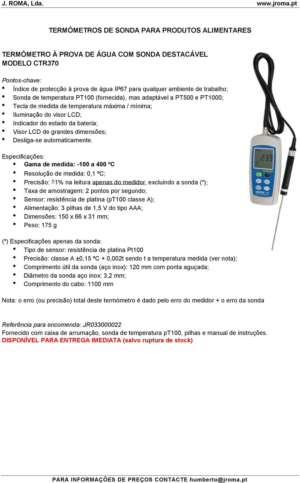 dimensões; Desliga-se automaticamente.