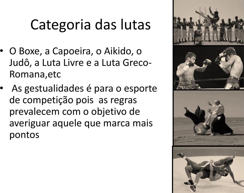 gestualidades é para o esporte de competição pois as