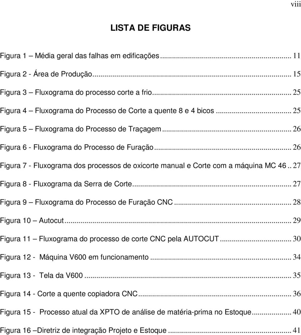 .. 26 Figura 7 - Fluxograma dos processos de oxicorte manual e Corte com a máquina MC 46.. 27 Figura 8 - Fluxograma da Serra de Corte... 27 Figura 9 Fluxograma do Processo de Furação CNC.