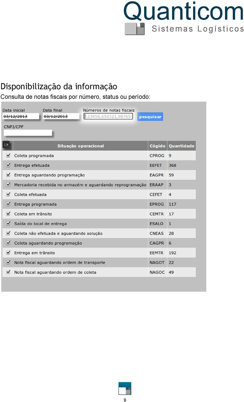 notas fiscais por