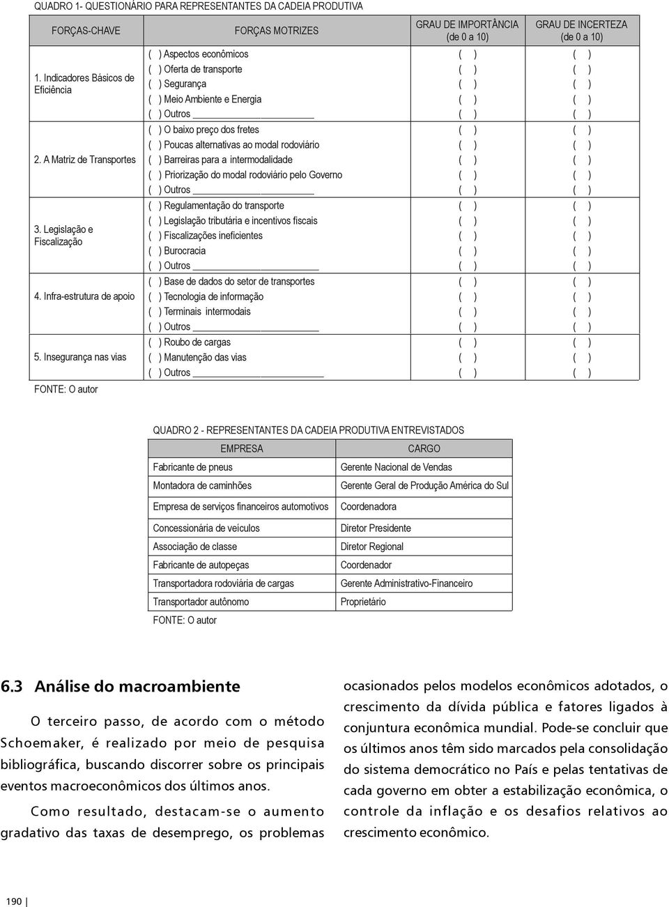 A Matriz de Transportes O baixo preço dos fretes Poucas alternativas ao modal rodoviário Barreiras para a intermodalidade Priorização do modal rodoviário pelo Governo Outros 3.